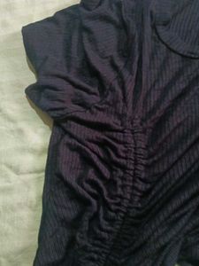 Black Ruched Detail Top