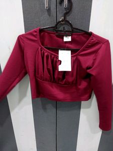 MAROON ZARA TOP