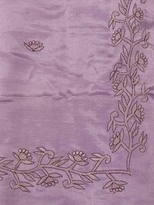 Elegant Lavender ambroidery work saree