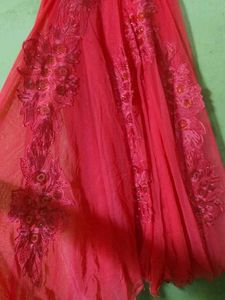 Red Partywear Gown For Womens