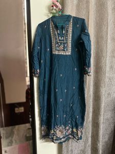 Teal Embroidered Salwar Kameez