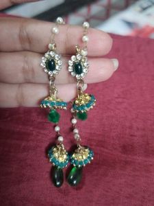 Emerald Jhumka Earrings