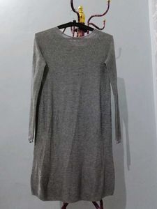 Gray Knit Sweater Dress