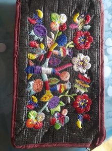 Embroidered Japanese Pouch 👝,earrings ,bracelet