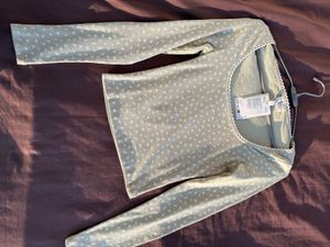 H&amp;M Fitted Sage green Floral Top/Size-S