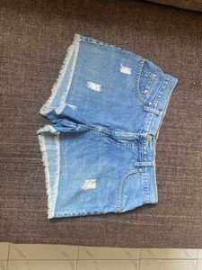 Distressed Denim Shorts