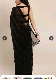 Black Sequinned Saree🖤