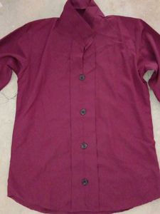 Maroon Button-Down Shirt