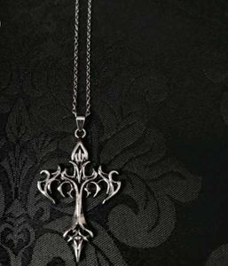 Dark Flame Cross Necklace