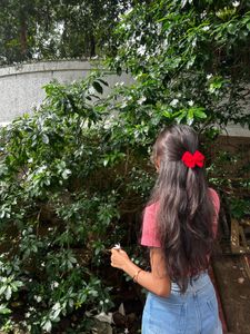 Red Crochet Bow Hair Clip