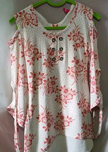 Floral Open Shoulder Top