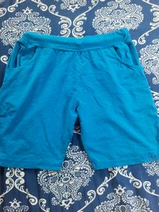 Blue Knit Lounge Shorts