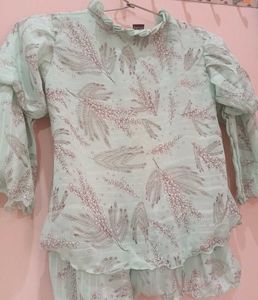 Mint Floral Top for women