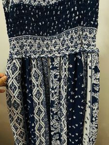 Printed Blue Maxi Dress