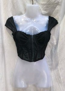 26211.Garage Black Corset Top