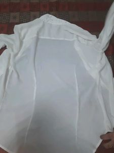 H&amp;M White Long Sleeve Shirt