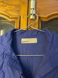 Blue Sleeveless Collared Dress