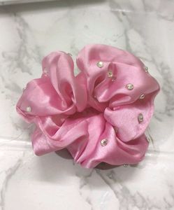 Embellished Satin Scrunchies