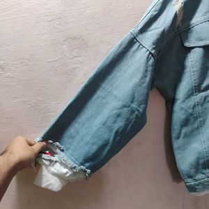 Men&#39;s Blue Hooded Denim Jacket (Size - XL)