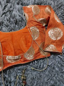 Banarasi Blouse Orange Color