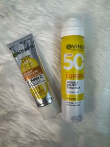 Garnier Vit C Facewash &amp; SPF50 Sunscreen Spray