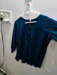 Blue Dress with Bow Details