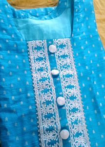 BLUE STRAIGHT FIT KURTA