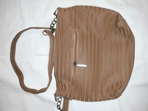 Brown Shoulder Bag with Chain Detail