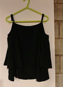 Black Cold Shoulder Top