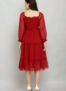 Chic Red Tiered Mini Dress