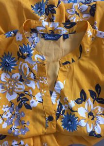 Deewa, Women mustard Yellow &amp; Blue Printed Cold Sh
