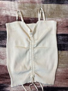 White Ribbed Cami Top