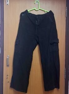 Black ZARA Cargo - Straight Fit Jeans