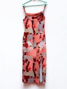 Abstract Print Slip Dress