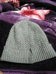 Gray Knit Beanie Hat