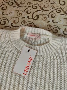 URBANIC White Crop Sweater Women