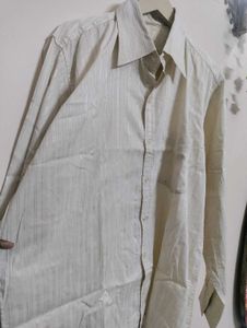 Mens Cream Striped Shirt