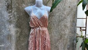 SEXY NUDE WRAP DRESS