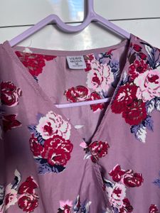 Pink Floral Crop Top