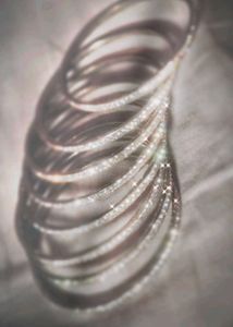 diamond silver bangles