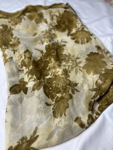 Olive GreenGeorgette Gotta Patti Saree