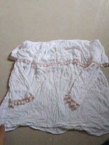 Off-Shoulder Pom-Pom Top