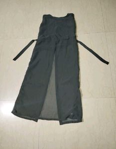 Ladies Solid Georgette Frontslit Kurta (Gray)