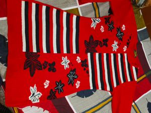 Retro Red Floral Sweater Dress