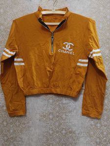 Collared With Chain Crop Top For Winters