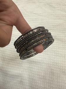 Silver Tone Bangle Bracelet Set
