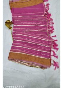 Pink Striped Saree
