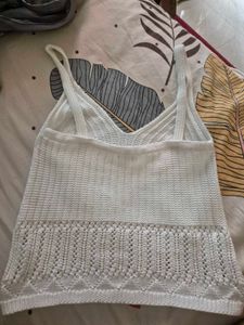 White Knit Tank Top