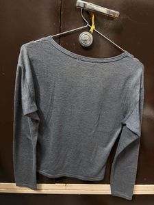 Stylish Gray Long Sleeve Top