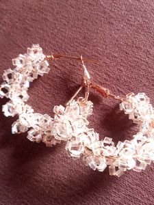 Sparkling Beaded Hoop Earrings